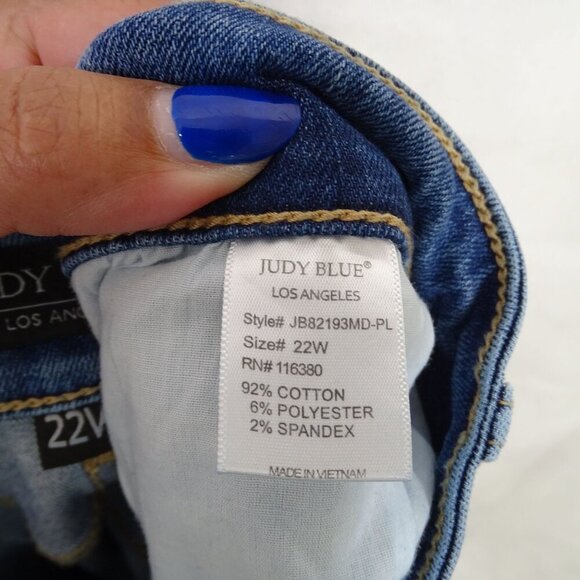 Judy Blue Boyfriend Fit Distressed Ripped Jeans Women Plus Size 22W JB82193MD - Picture 7 of 13